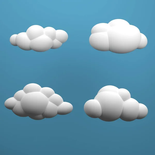Joukko Pilviä Tehdä Sininen Taivas Tausta Kuvake Logo Kokoelma Abstrakti — kuvapankkivalokuva