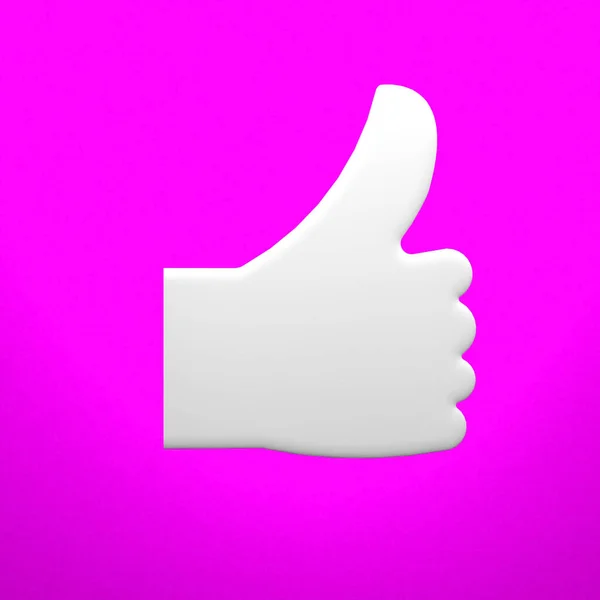 Поднимите Вверх Значок Рендеринга Фиолетовом Фоне Кнопка Ручной Работы Символами — стоковое фото