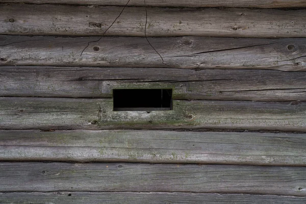 Fenêtre Dans Une Vieille Maison Bois — Photo