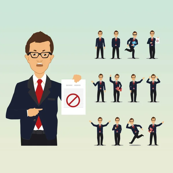 People character business set. Businessman in formal wear.