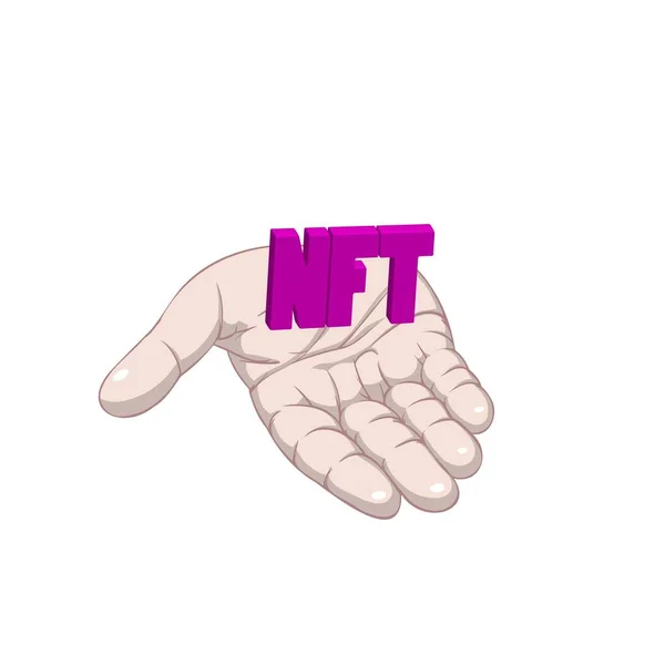 NFT logo on the palm.