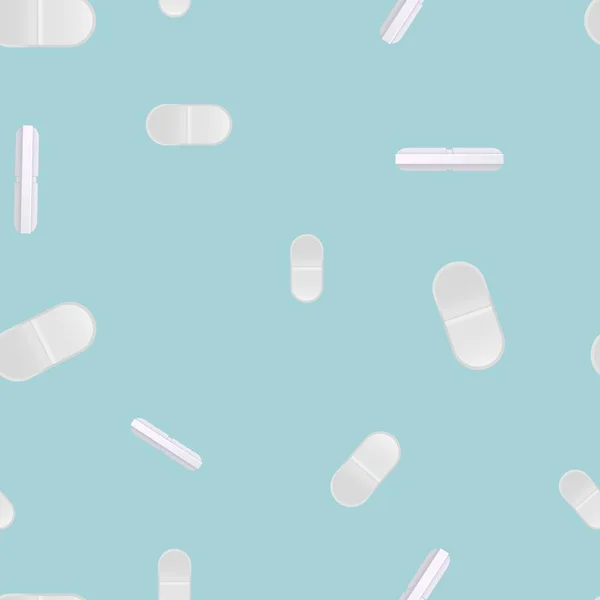 White Pills Colored Background Pattern — Wektor stockowy
