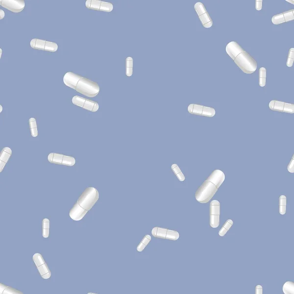 White Pills Colored Background Pattern — Vector de stock