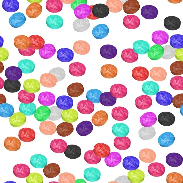 Multicolored Candies White Background Pattern — Stock vektor