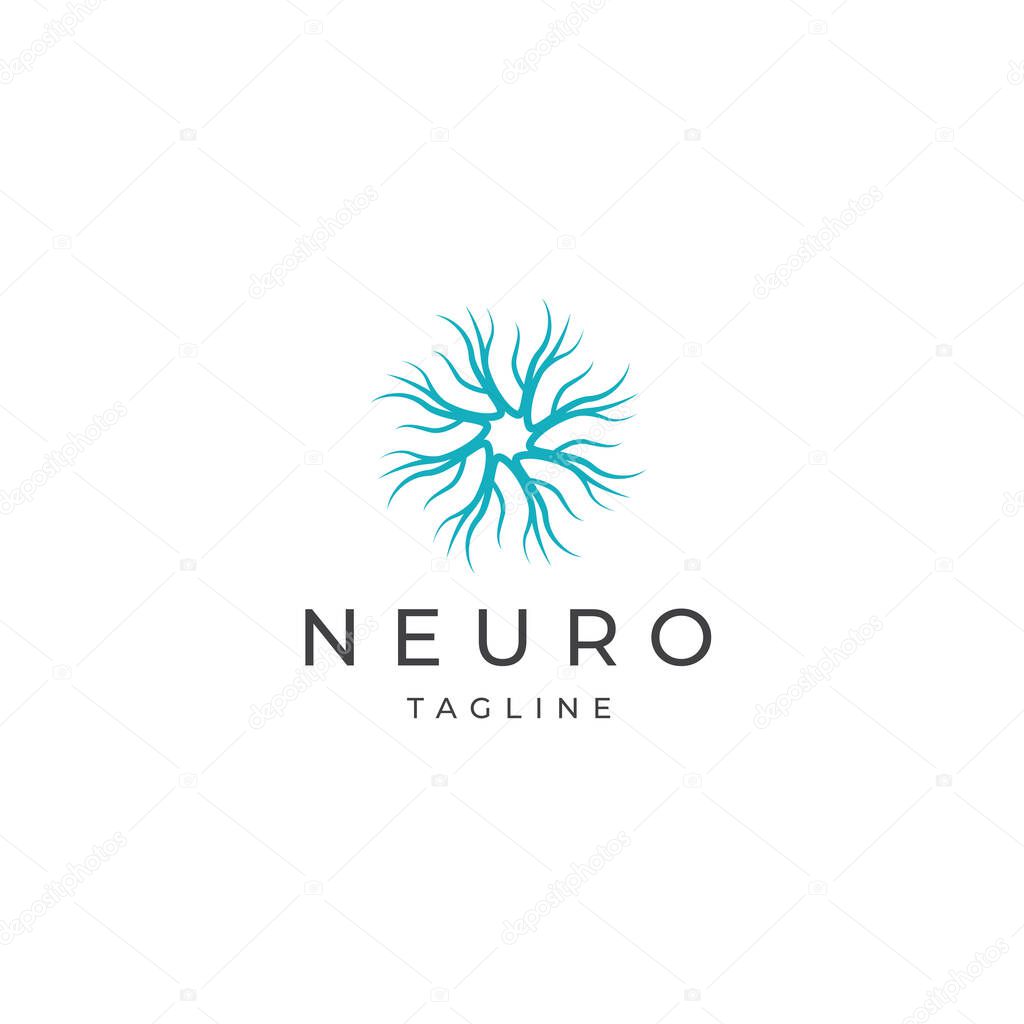 Neuro logo icon design template flat vector