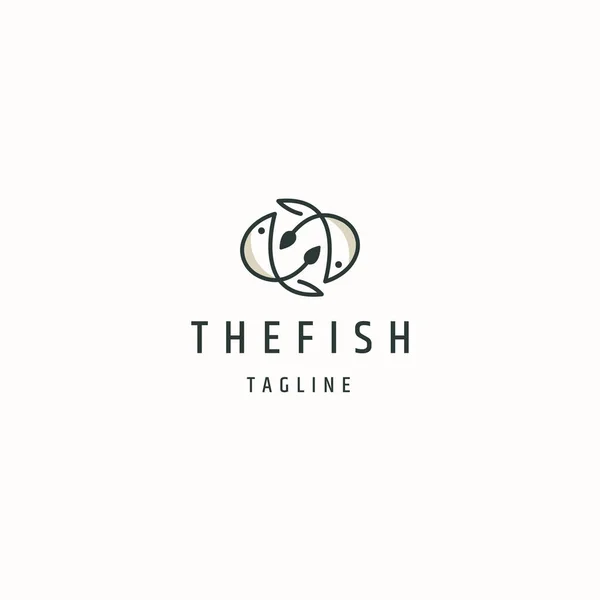 Рибний Логотип Шаблон Дизайну Плоский Вектор — стоковий вектор