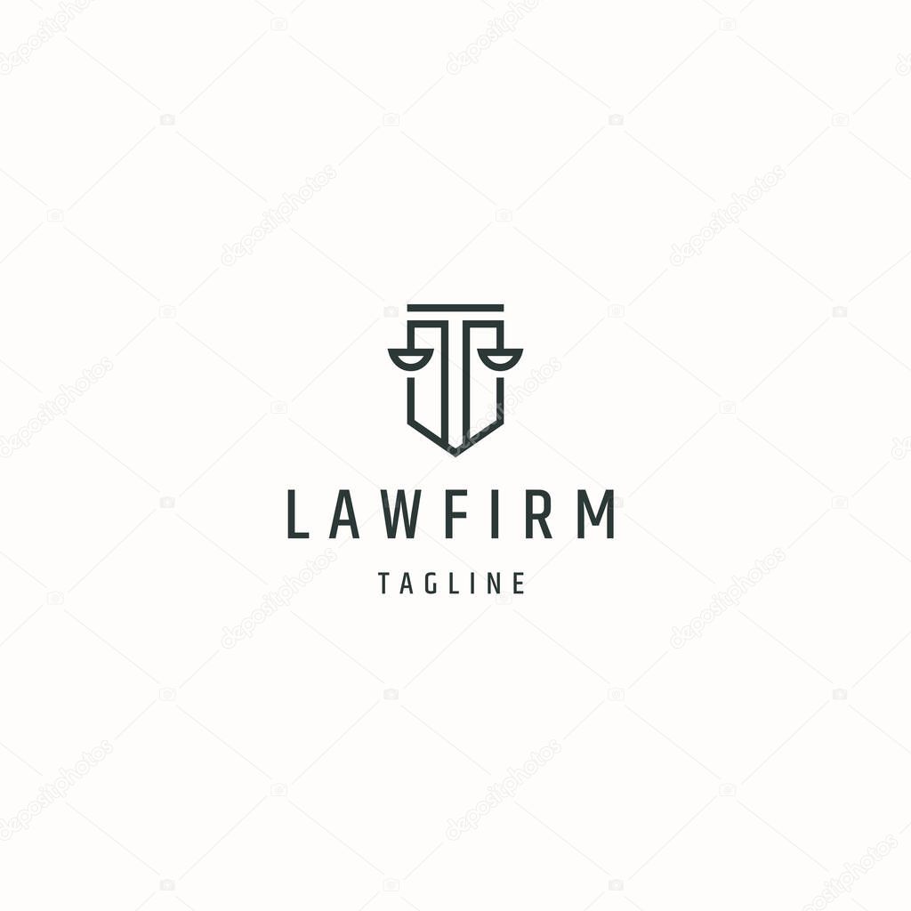 Law firm logo icon design template flat vector