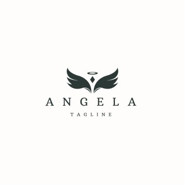 Angel logo icon design template flat vector