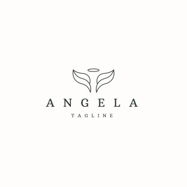 Angel logo icon design template flat vector