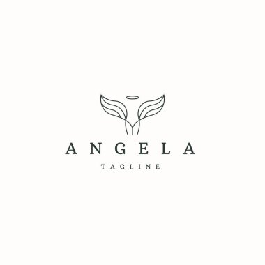 Angel logo icon design template flat vector
