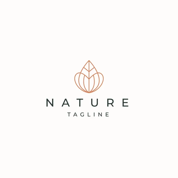 Luxurious leaf nature logo icon design template flat vector