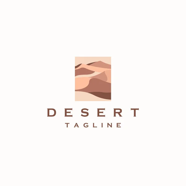 Дизайн Логотипа Пустыни Шаблон Плоский Вектор — стоковый вектор