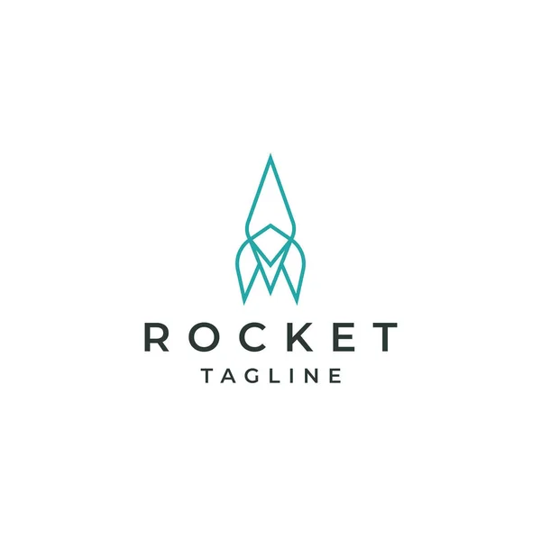 Roket Logo Tasarım Şablonu Düz Vektör — Stok Vektör