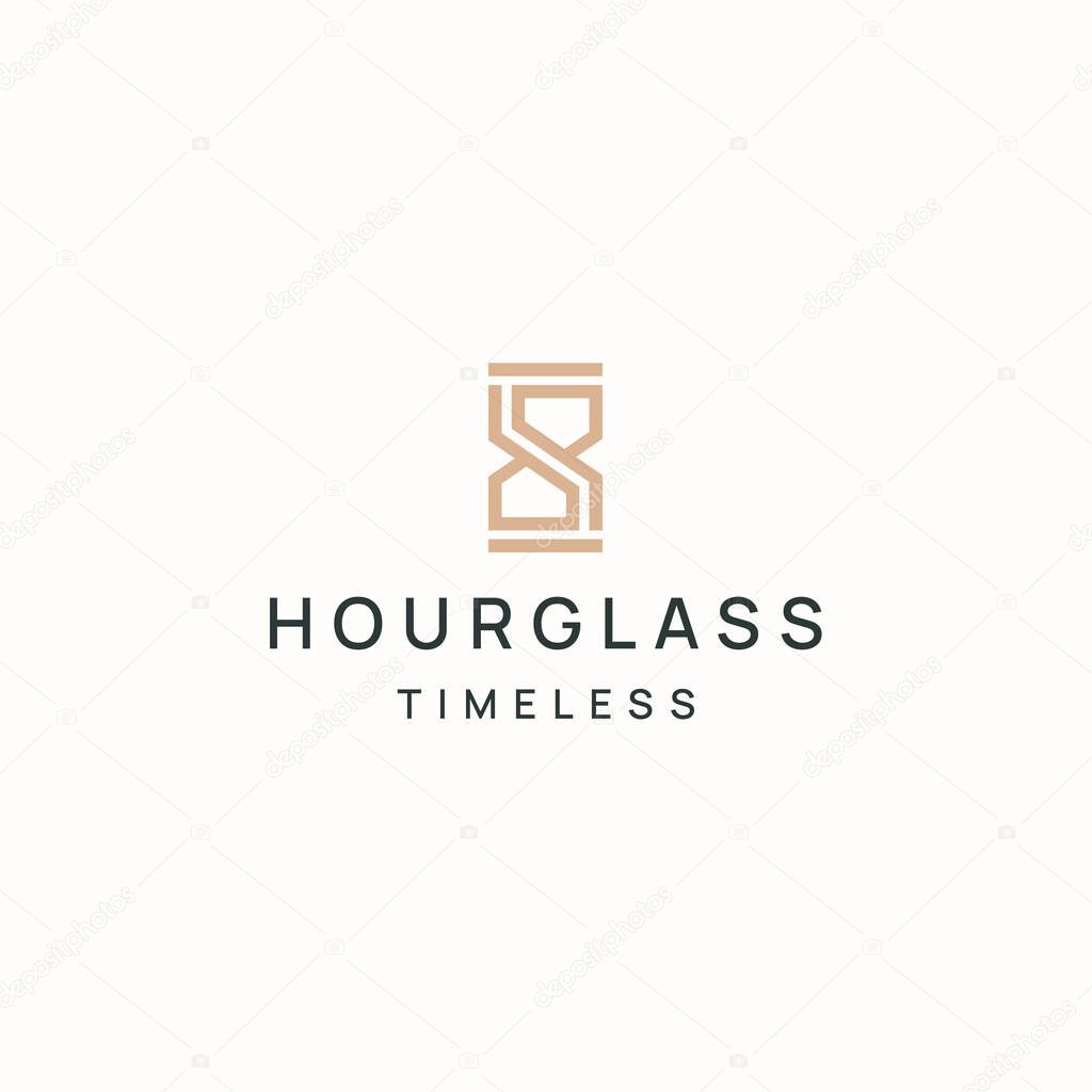 Hourglass or sand hour logo icon design template flat vector