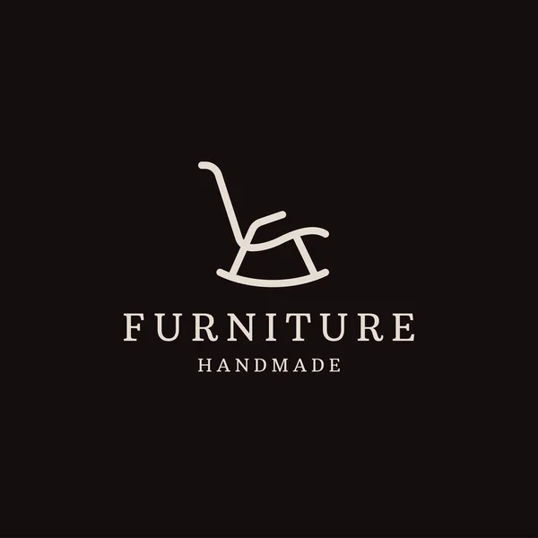 Rocking chair furniture logo icon design template flat vector