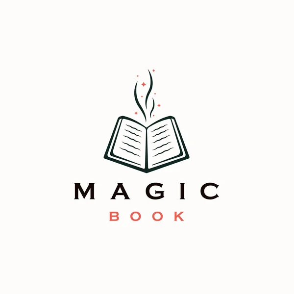Livro Mágico Logotipo Ícone Design Modelo Vetor Plano —  Vetores de Stock