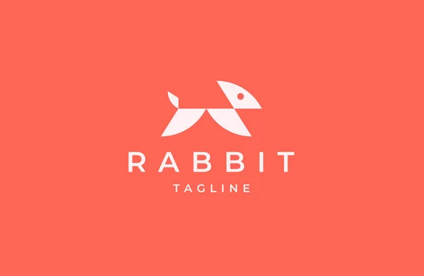 Animal Rabbit Logo Icon Design Template Flat Vector Illustration — Stok Vektör