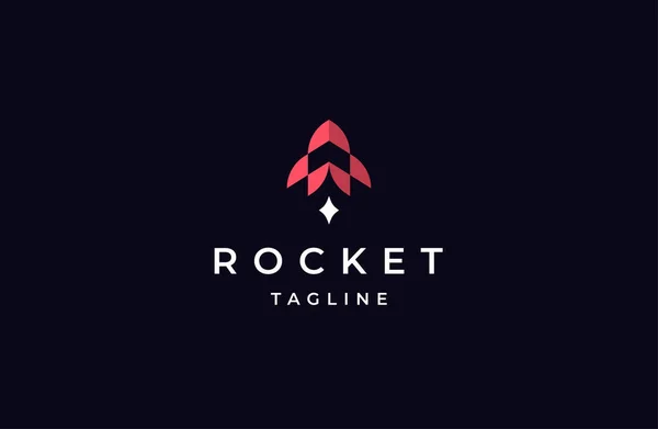 Rocket Launch Logo Icon Design Template Flat Vector Illustration — Stok Vektör