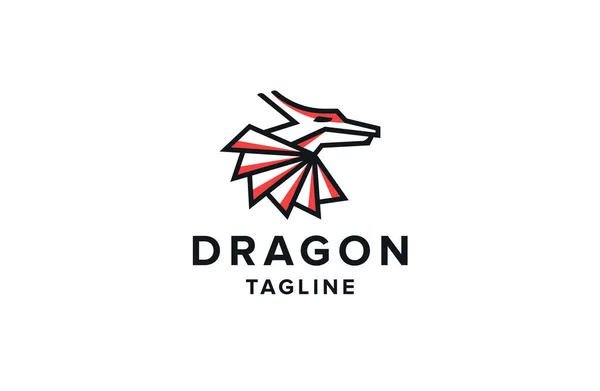 Dragon Logo Icon Design Template Flat Vector Illustration — Stok Vektör