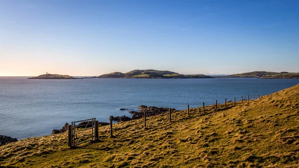 Una Vista Sobre Kirkcudbright Bay Desde Torrs Point Con Isla —  Fotos de Stock