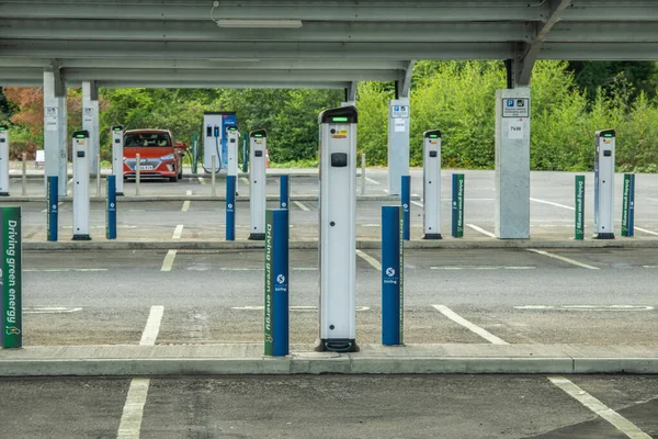 Stirling Scotland 26Th July 2021 Empty Electric Vehicle Charging Points Stockbild