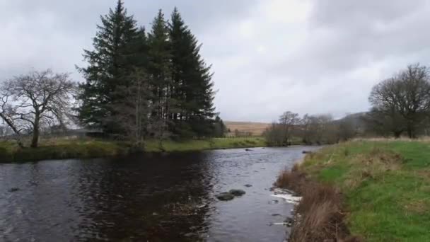 Floden Deugh Nära Carsphairn Vintern Dumfries Galloway Skottland — Stockvideo