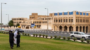 Doha, Katar - 15 Ocak 2022: Katar Falcon Souq, Doha, Katar 'da mimari
