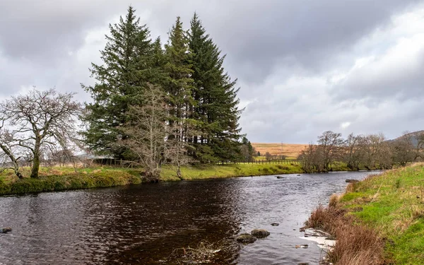 Long Pool Water Deugh River Carsphairn Winter Dumfries Galloway Scotland — Fotografia de Stock