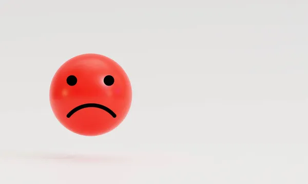 Isolated Red Angry Sad Face White Background Worst Customer Satisfaction — Stock Photo, Image