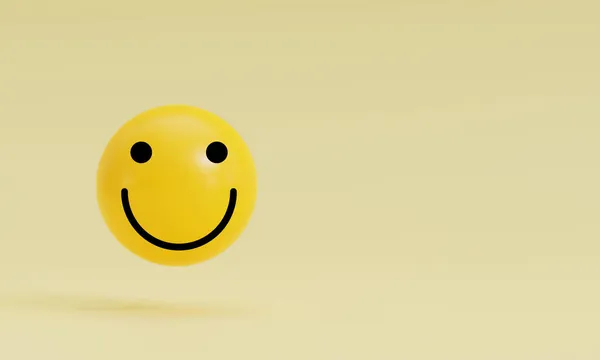 Sorriso Rosto Amarelo Com Espaço Cópia Para Satisfação Cliente Avaliação — Fotografia de Stock