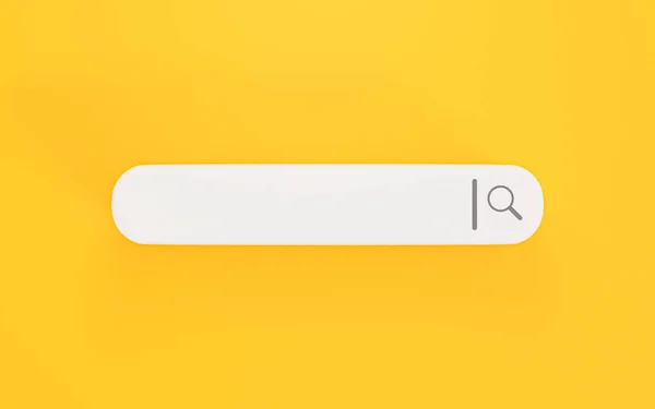 Minimalny Pasek Wyszukiwania Projektu Żółtym Tle Koncepcja Wyszukiwarki Internetowej Przez — Zdjęcie stockowe