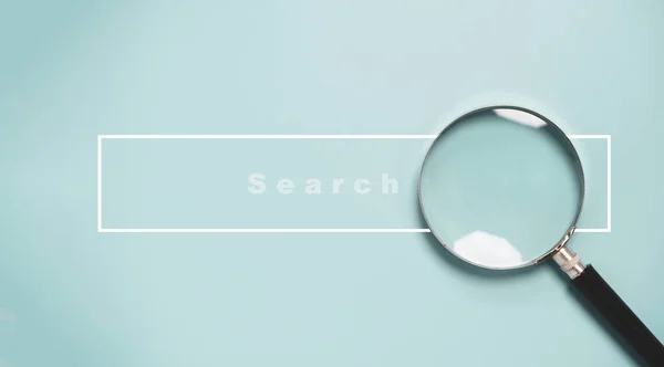 Magnifier Glass Search Bar Icon Seo Search Engine Optimisation Wording —  Fotos de Stock