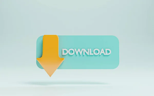Yellow Arrow Blue Bar Download Concept Render — Stock Photo, Image