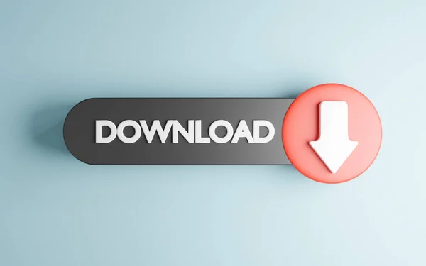 White Arrow Black Bar Download Concept Render — Stock Photo, Image