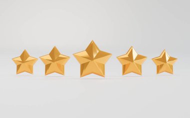 Kullanılan ürün ve hizmet kavramının üç boyutlu yorumlanmasından sonra değerlendirilmesi için beş altın yıldız.