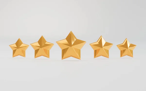 Πέντε Χρυσά Αστέρια Για Την Άριστη Αξιολόγηση Πελατών Μετά Χρήση — Φωτογραφία Αρχείου