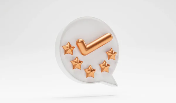 Золото Правильного Знака Пятью Звездами Внутри Коробки Сообщений Гарантии Наилучшего — стоковое фото