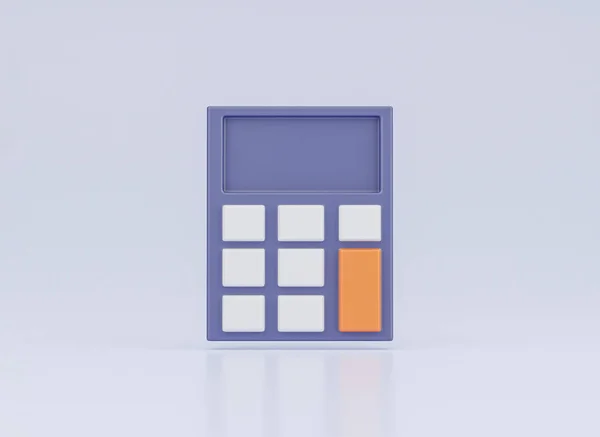 Isolamento Calculadora Azul Dos Desenhos Animados Fundo Azul Por Ilustração — Fotografia de Stock
