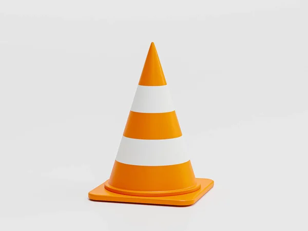 Isolate Realistic Orange Traffic Warning Cone Construction Maintenance Attention Transportation — Stock Photo, Image