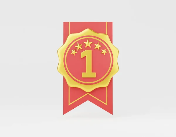 Red Certificate Body Golden Star Number One Best Quality Assurance — Stock Photo, Image