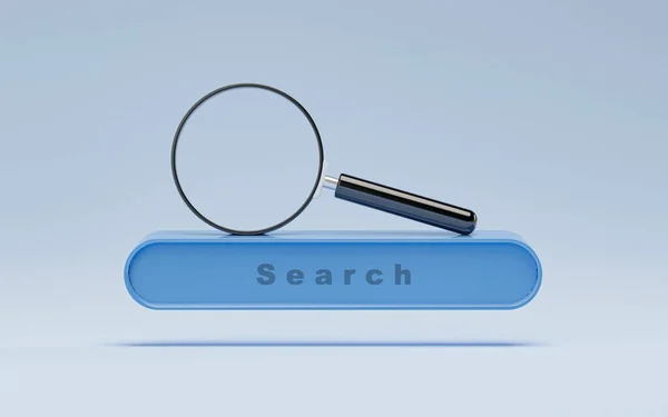 Magnifier Glass Search Engine Bar Search Engine Optimisation Seo Concept — Stockfoto