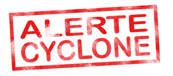 Ciklon Riasztás Francia Fordítás Írásban Piros Tinta Pad — Stock Fotó