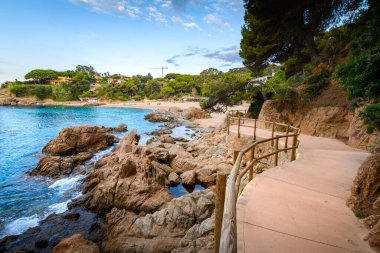 Güzel Sant Francesc deresi ve İspanya Blanes plajı