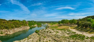 Fransa 'daki Pont du Gard' ın eski mimarisi