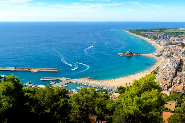 Plage Côte Blanes Ville Partir Castell Sant Joan Espagne — Photo