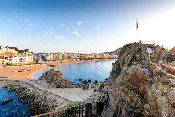 Blanes City Beach Palomera Rock Morning Spain — Stock Photo, Image