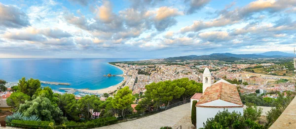 Pantai Dan Pantai Kota Blanes Terlihat Dari Castell Sant Joan — Stok Foto