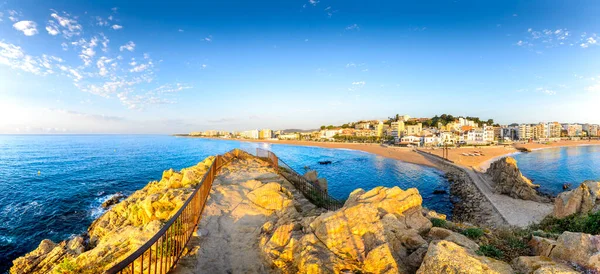 Blanes City Beach Palomera Rock Morning Spain — Stock Photo, Image