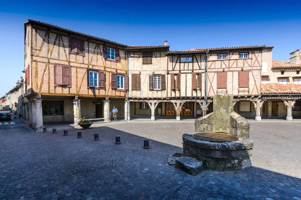 Centrale Plaats Van Lautrec Village Tarn Frankrijk — Stockfoto