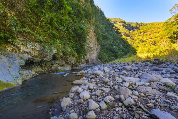 Rzeki Słoneczne Dni Bras Plaine Reunion Island — Zdjęcie stockowe